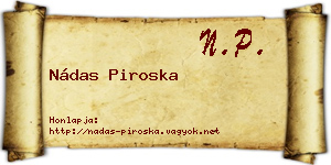 Nádas Piroska névjegykártya